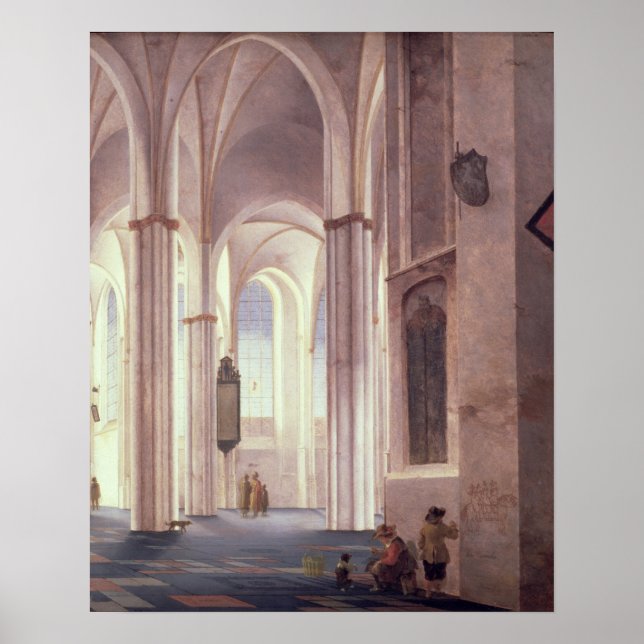 Póster El interior de Buurkerk en Utrecht, 1644 (Frente)