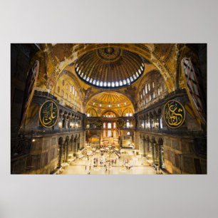 Póster El interior de Santa Sofía en Estambul