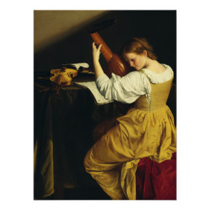 Póster El intérprete de laúd por Orazio Gentileschi Arte