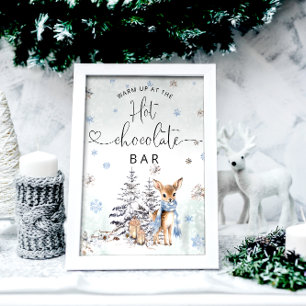 Póster El Invierno Oh Venado Se Calienta En La Barra De C