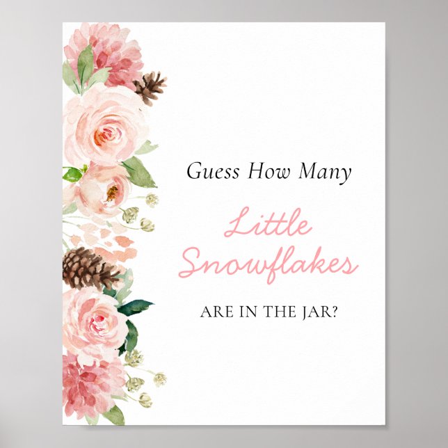 Póster El invierno rosado adivina cuántos copos de nieve (Frente)