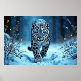 Póster El invierno silvestre agudo ojos brillantes congel