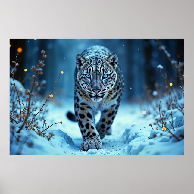 Póster El invierno silvestre agudo ojos brillantes congel (Frente)