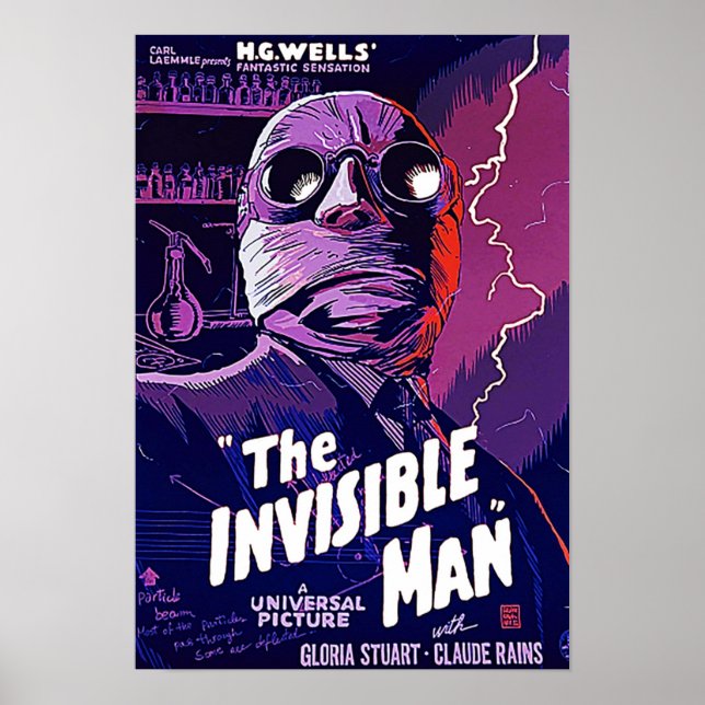 Póster El invisible hombre clásico de la película TS (Frente)
