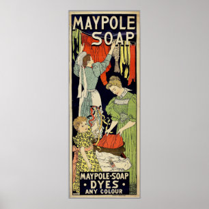 Póster El jabón del Maypole teñe cualquier color