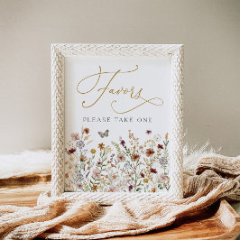 Póster El Jardín de flores silvestres de Boho rústico fav