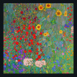 Póster El jardín de la granja Gustav Klimt con girasoles<br><div class="desc">El Jardín de Granjas de Gustav Klimt con Poster de girasoles.</div>