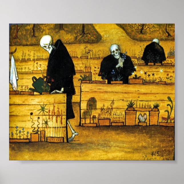 Póster El Jardín de la Muerte de Hugo Simberg 1896 (Frente)