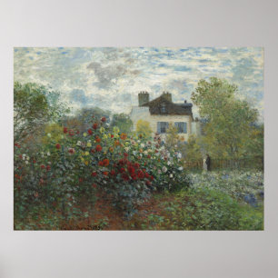Póster El jardín del artista con Dahlias