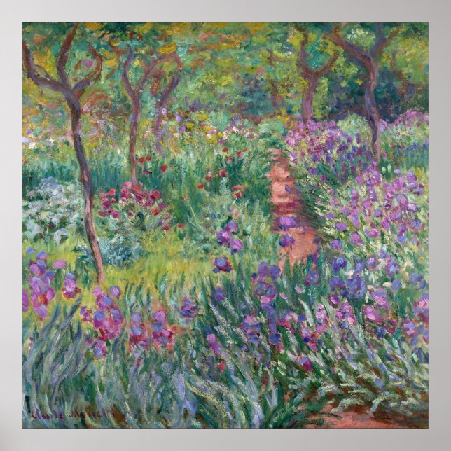 Póster El jardín del artista en Giverny, Monet (Frente)