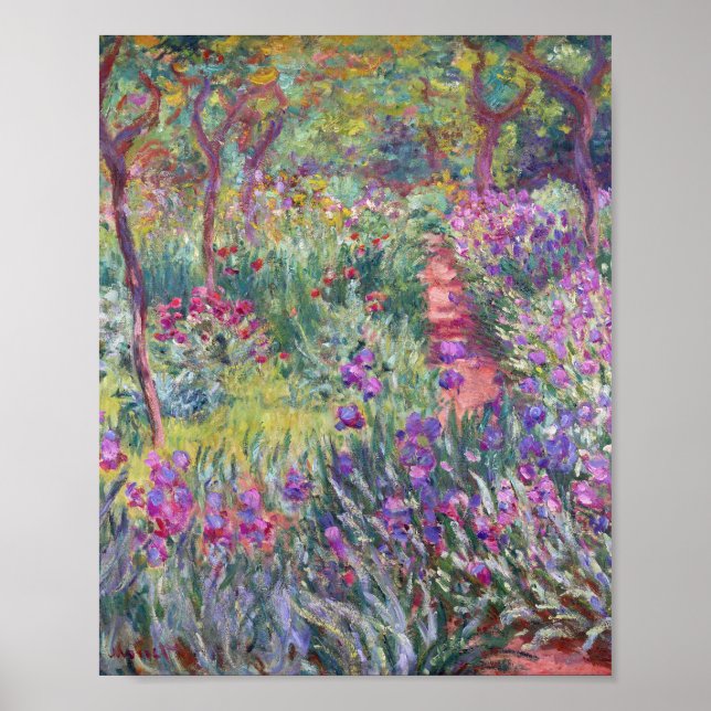 Póster El jardín del artista en Giverny por Claude Monet (Frente)