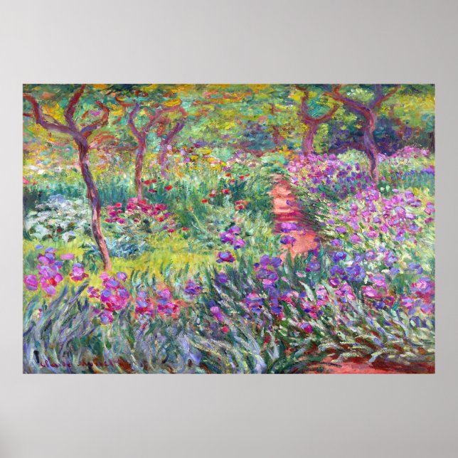 Póster El jardín del artista en Giverny por Claude Monet (Frente)
