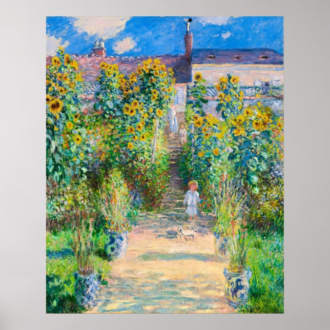Póster El jardín del artista en Vetheuil, 1880, por Monet (Frente)