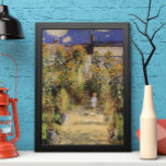 Póster El jardín del artista en Vetheuil por Claude Monet<br><div class="desc">El Jardín del Artista de Vetheuil (1880) de Claude Monet es un bonito cuadro de arte floral de estilo imponente vintage. Un joven chica flanqueado por altas flores de girasol amarillas que florecen durante la temporada estival. Un niño está parado en un camino en el jardín de Monet en Vetheuil...</div>