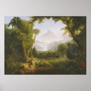 Póster El Jardín del Edén (1828) — Thomas Cole