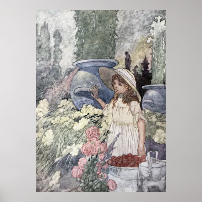 Póster El jardín del hombre rico, por Charles Robinson (Frente)