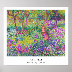 Póster El jardín del iris en Giverny Claude Monet fresco,