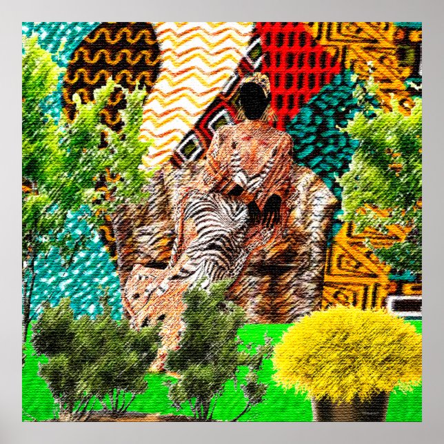 Póster El jardín interior: silueta afrocéntrica (Frente)