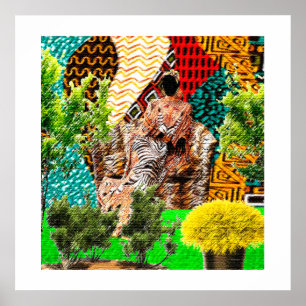 Póster El jardín interior: silueta afrocéntrica
