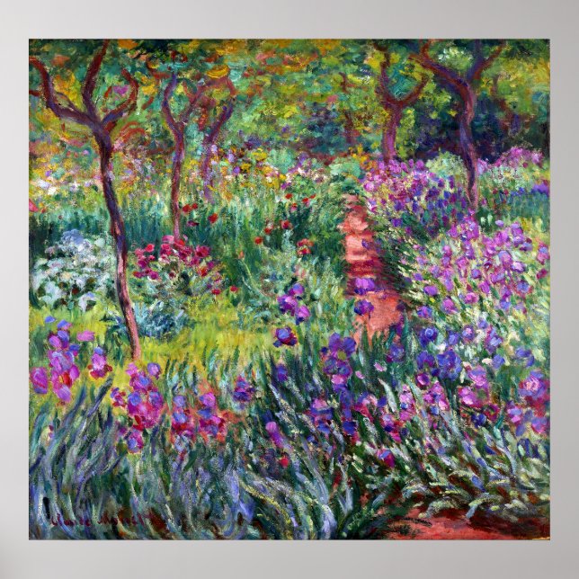 Póster El jardín Iris de Giverny, Claude Monet (Frente)