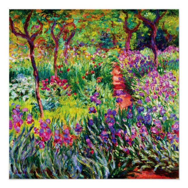 Póster El jardín Iris de Giverny, por Claude Monet (Anverso)