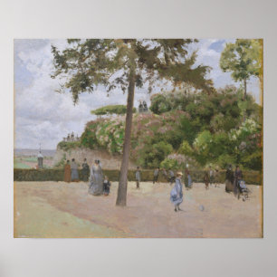 Póster El jardín público en Pontoise el 1874