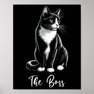 Póster El jefe Amante del gato esmoquin Gatito Dueño de g