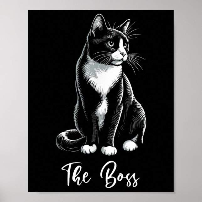 Póster El jefe Amante del gato esmoquin Gatito Dueño de g (Frente)