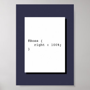 Póster El jefe es siempre correcto Funny CSS
