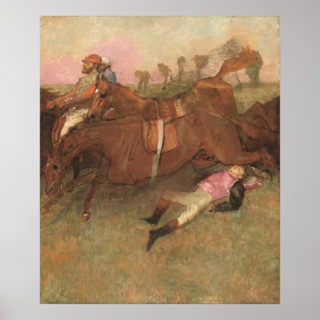 Póster El jockey caído - Bella Artes Edgar Degas (Frente)