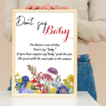 El juego de Baby Shower Floral de Flores Silvestre