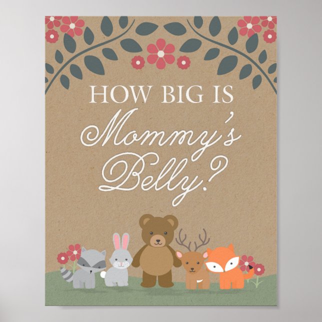 Póster El juego de Belly de la mami Baby Shower Florals d
