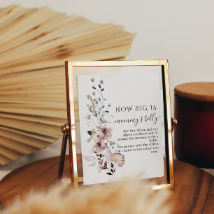 Póster El juego de Belly de Wildflower boho Baby Shower M