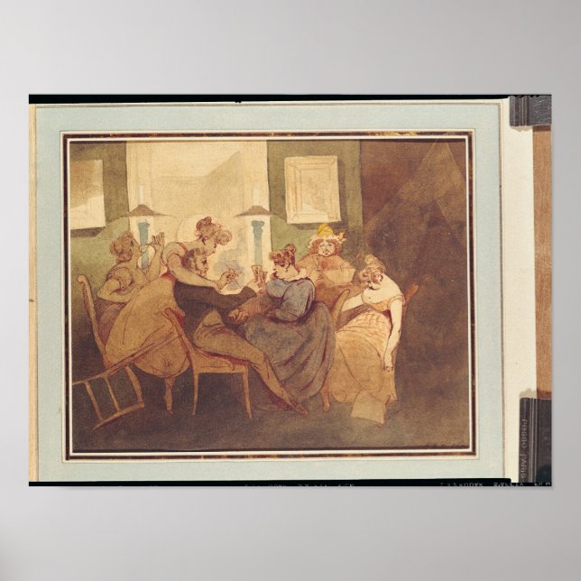Póster El juego de cartas, después de 1830 (Frente)