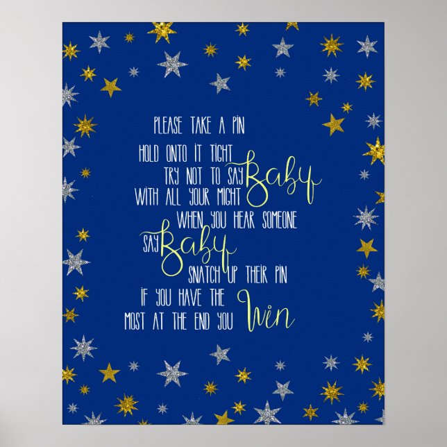 Póster El juego de la moneda Little Star Baby Shower (Frente)