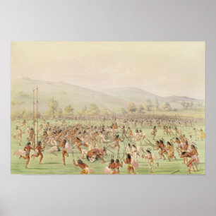 Póster El juego de pelota indio, c.1832
