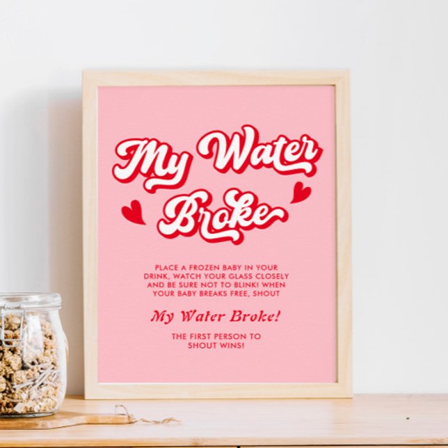 Póster El juego de San Valentín rosa Baby Shower mi salto (Subido por el creador)