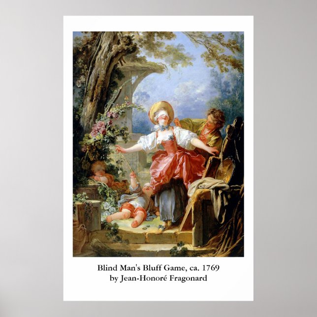 Póster El juego de tonterías de Jean-Honoré Fragonard (Frente)