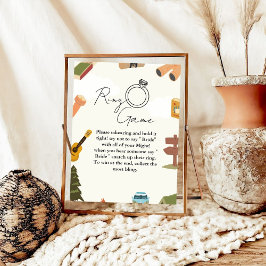 Póster El juego del anillo de camping no diga novia