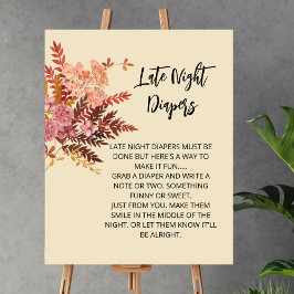 Póster El juego del pañal nocturno Boho cae Rustic Brown