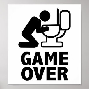 Póster El juego encima puke el retrete