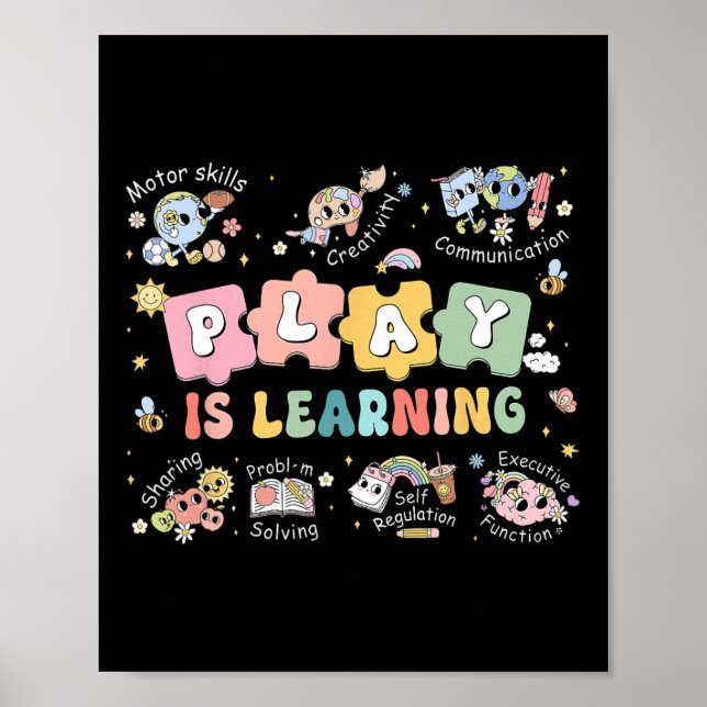 Póster El Juego Es Aprendizaje Maestro Estudiante Primer  (Frente)