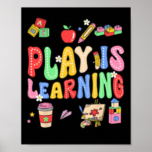 Póster El juego está aprendiendo a los niños profesores a