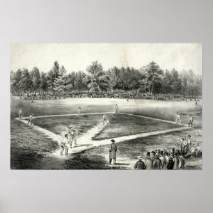 Póster El juego nacional estadounidense de béisbol - 1866