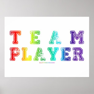 Póster El jugador de equipo de SlipperyJoe palabras color