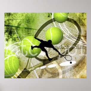 Póster el jugador de tenis "Match Point " de los hombres
