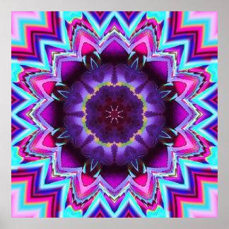 Póster El Kaleidoscopio floral, Poster de mallart fractal