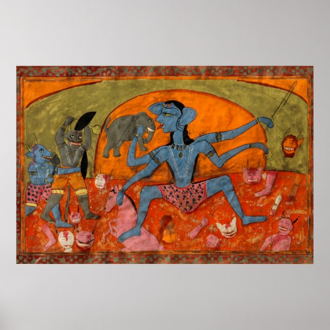 Póster El Kali de tez azul que mata demonios (Frente)