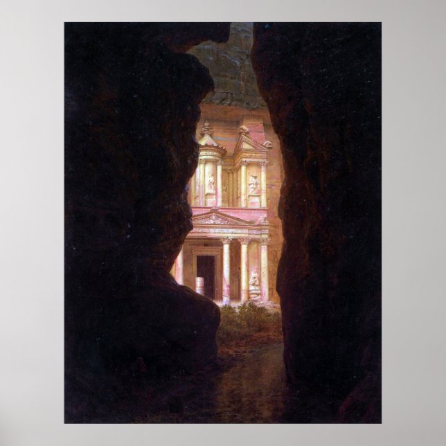 Póster El Khasne, Petra, por la Iglesia Frederic Edwin (Frente)