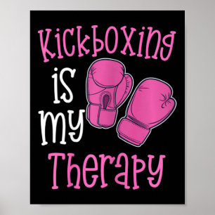 Póster El kickboxing de mujeres es mi terapia Camiseta di